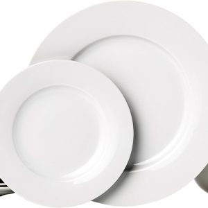 18-Piece White Porcelain Dinnerware Set for 6